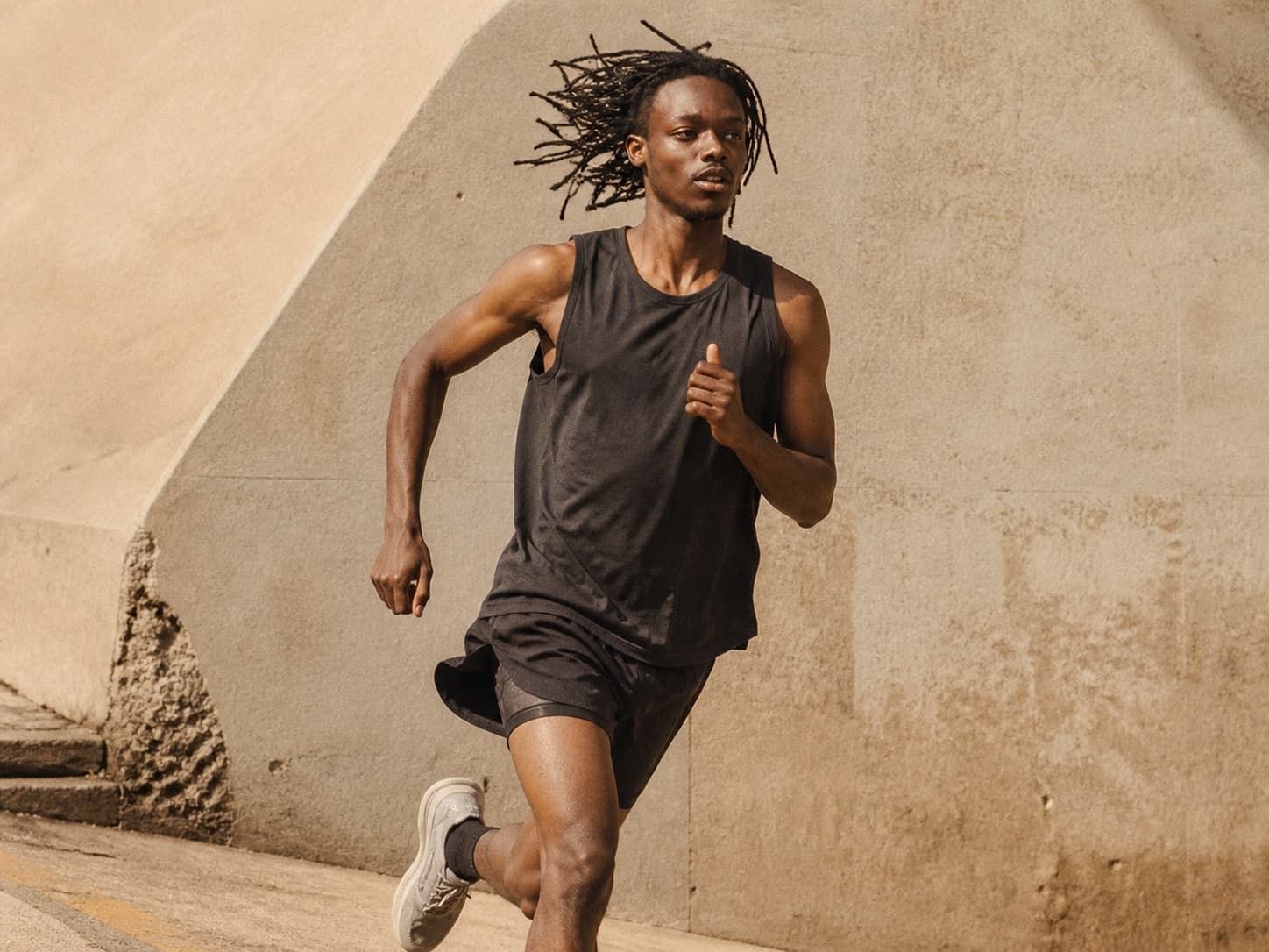 Runner mid-stride